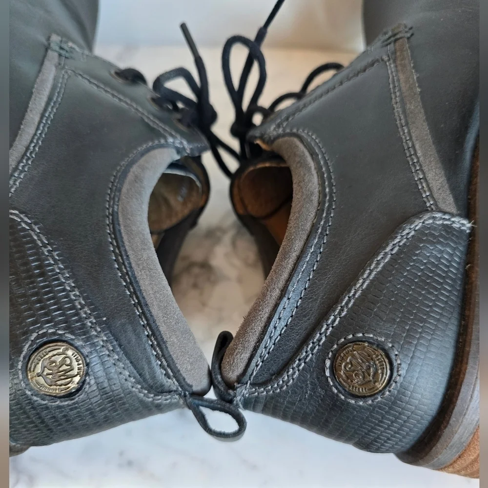 Steve Madden, Men's Gray Cherp Derby Leather Oxford Dress Shoes, Size 9 D